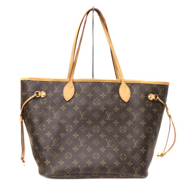 2 Louis Vuitton Neverfull MM Tote Bag Monogram Brown