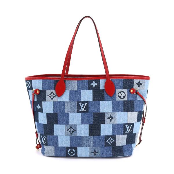 2 Louis Vuitton Patchwork Denim Monogram Neverfull MM Tote