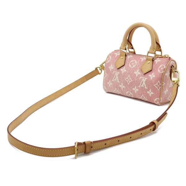 2 Louis Vuitton Monogram Denim Nano Speedy Handbag Mini Bag