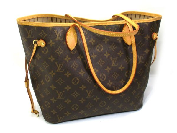 2 Louis Vuitton Neverfull MM Tote Bag Monogram