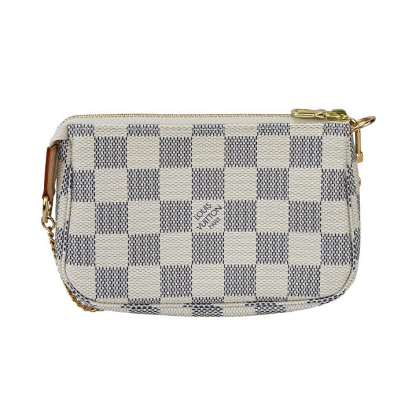 2 Louis Vuitton Mini Pochette Accessoire Damier Azur White