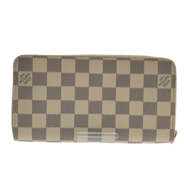 2 Louis Vuitton Zippy Wallet Long Wallet Azure Damier Canvas