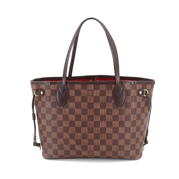 2 Louis Vuitton Damier Neverfull PM Tote Bag Ebene Series Brown