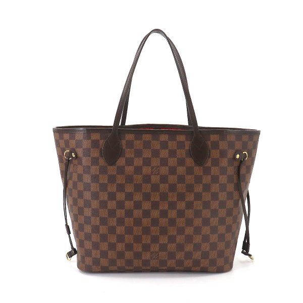 2 Louis Vuitton Damier Neverfull MM Tote Bag Brown Gold Metal Fittings