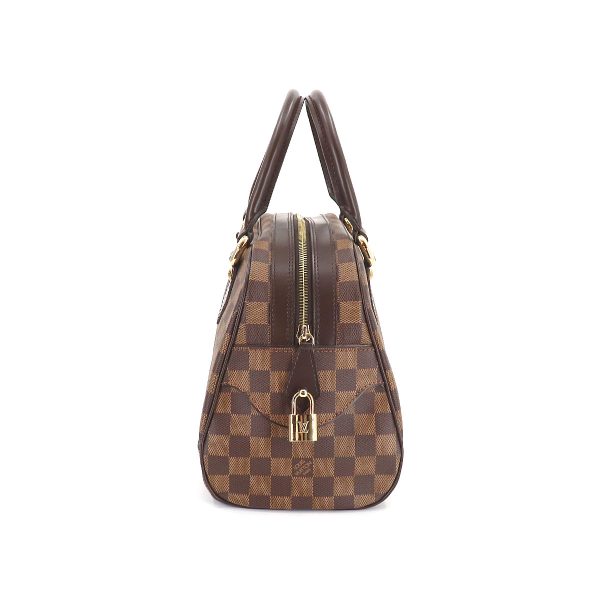 3 Louis Vuitton Damier Duomo Hand Bag Ebene Gold Metal Fittings