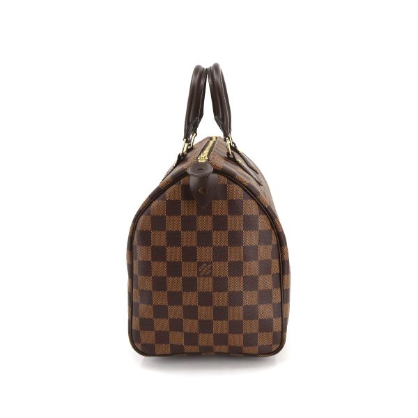 3 Louis Vuitton Damier Speedy 30 Hand Bag Ebene Brown Gold Hardware