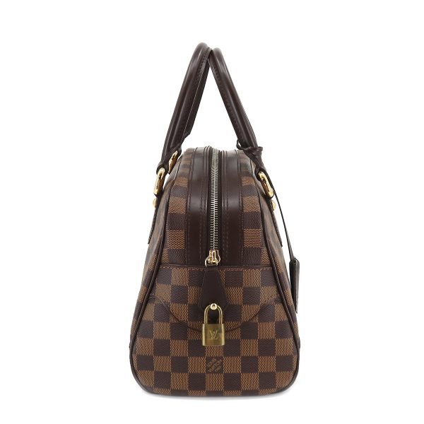 3 Louis Vuitton Damier Duomo Hand Bag Ebene Gold Metal Fittings