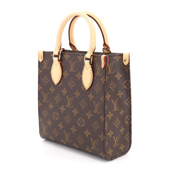 3 Louis Vuitton Monogram Sac Plat BB 2 Way Hand Shoulder Bag Brown