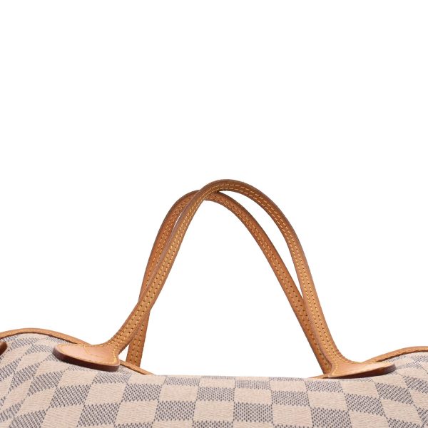 3 Louis Vuitton Damier Azur Neverfull PM White Canvas Handbag