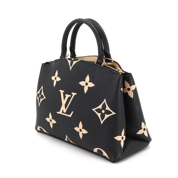 3 Louis Vuitton Bicolor Monogram Emplant Petit Palais PM Shoulder Bag Black Beige