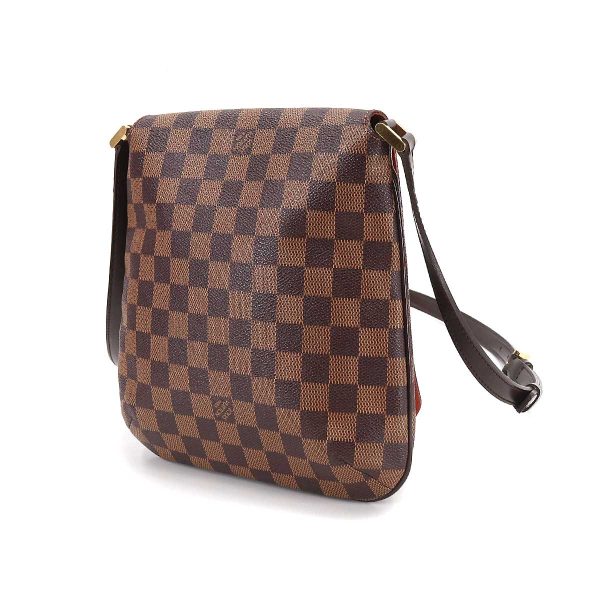 3 Louis Vuitton Damier Musette Salsa Long Shoulder Bag Ebene Gold Hardware