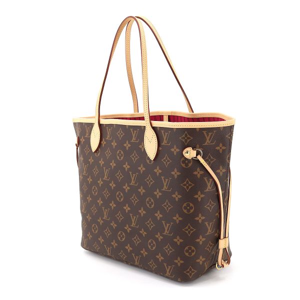 3 Louis Vuitton Monogram Neverfull MM Tote Bag Brown Pivoine