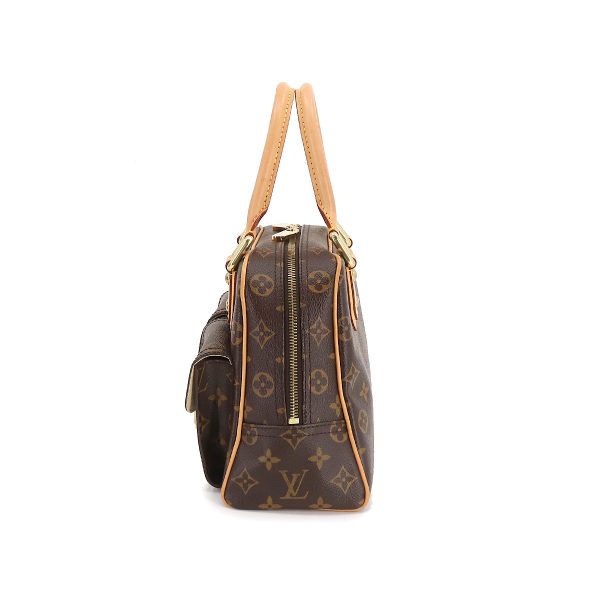 3 Louis Vuitton Monogram Manhattan PM Hand Bag Brown Gold Hardware