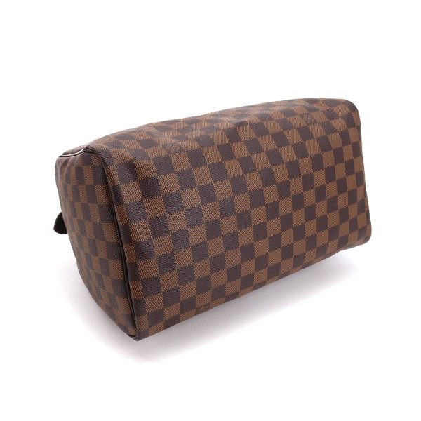 3 Louis Vuitton Damier Speedy 30 Hand Bag Ebene Brown Gold Hardware