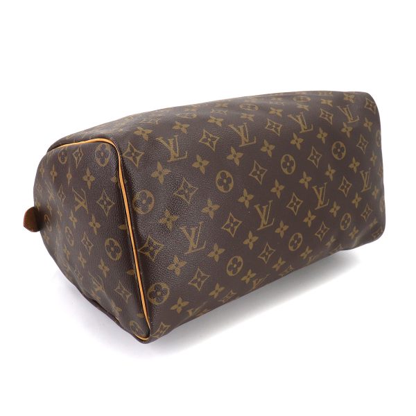 3 Louis Vuitton Monogram Speedy 35 Hand Bag Brown Gold Hardware