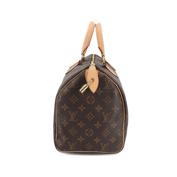 3 Louis Vuitton Monogram Speedy 30 Hand Bag Brown RFID Gold Hardware