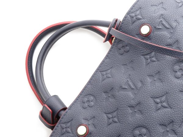 3 Louis Vuitton Montaigne MM Monogram Implant Marine Rouge