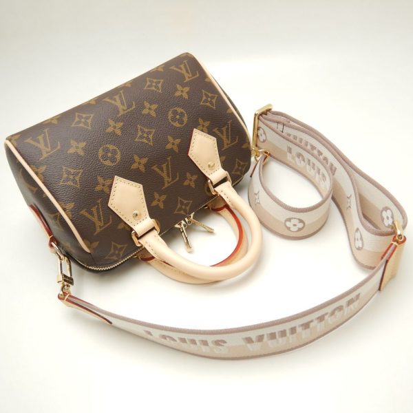 3 Louis Vuitton Monogram Speedy Bandouliere 20 Handbag Beige