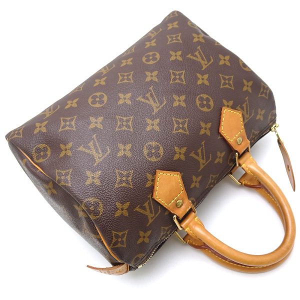 3 Louis Vuitton Monogram Speedy 25 Handbag Brown