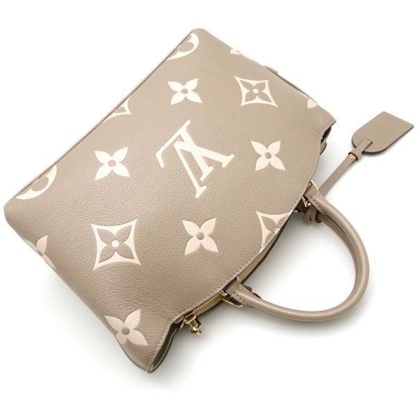 3 Louis Vuitton Petit Palais PM Bicolor Monogram Implant Handbag Tourtrell Creme