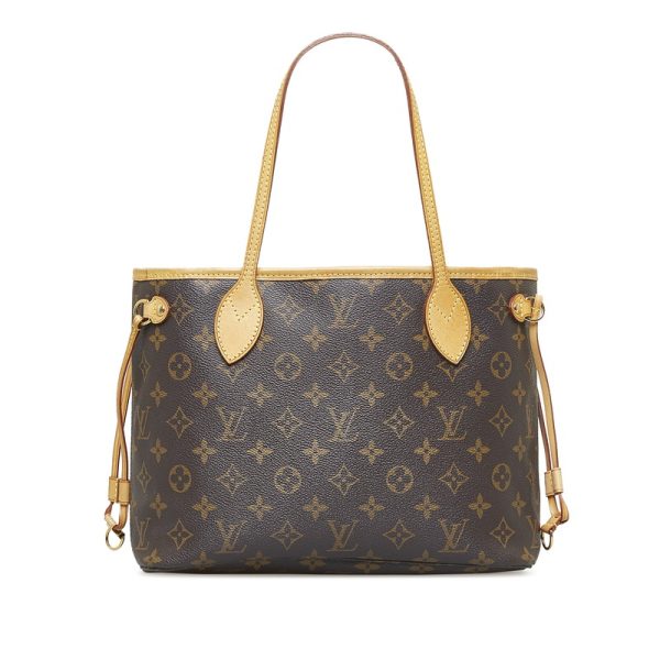 3 Louis Vuitton Monogram Neverfull PM Handbag Tote Bag Brown