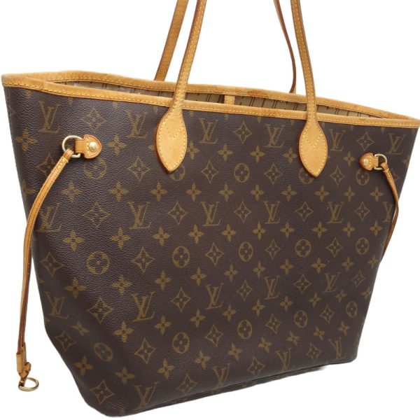 3 Louis Vuitton Monogram Neverfull MM Tote Bag Brown