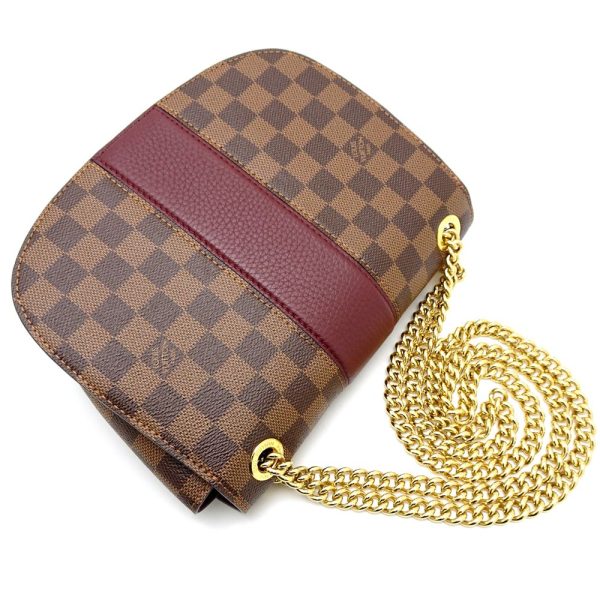 3 Louis Vuitton Damier Wight Bordeaux Chain Shoulder Bag