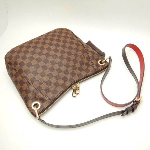 3 Louis Vuitton Damier South Bank Ebene Diagonal Shoulder Brown