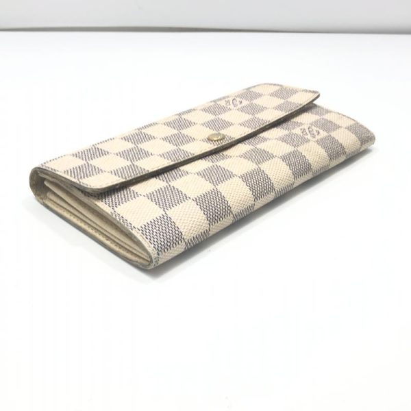 3 Louis Vuitton Damier Azur Portefeuille Sala Bi fold Long Wallet