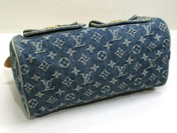 3 Louis Vuitton Neo Speedy Handbag Mini Boston Bag Monogram Denim Blue