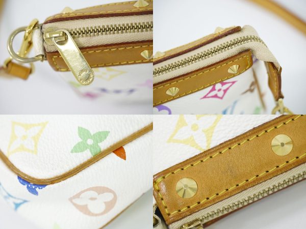 3 Louis Vuitton Lv Pochette Accessoire Monogram Shoulder Bag White