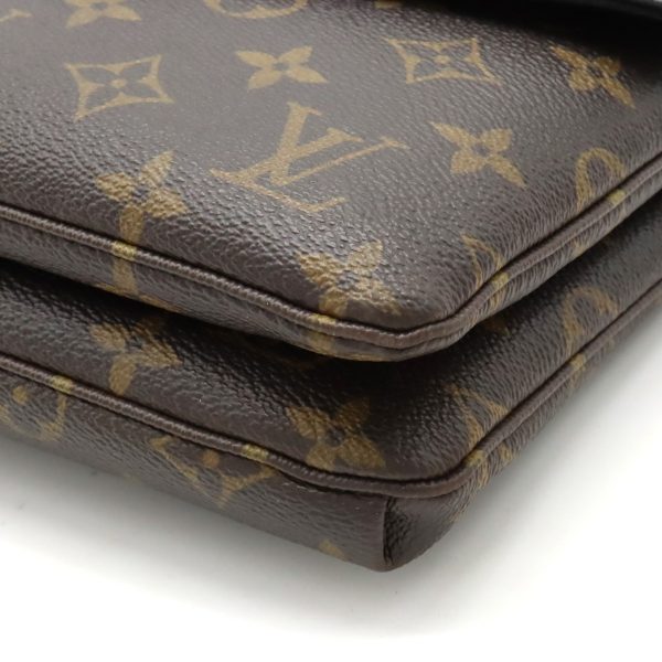 3 Louis Vuitton Monogram Twice Shoulder Bag Pochette Diagonal Noir Black