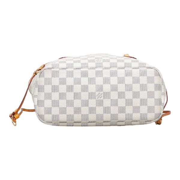 3 Louis Vuitton Damier Azur Neverfull PM Tote Bag White