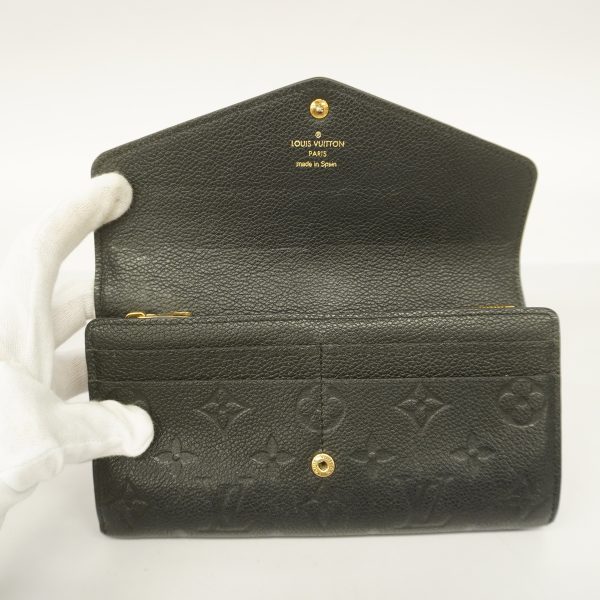 3 Louis Vuitton Bifold Long Wallet Monogram Implant Portefeuille Sarah Noir