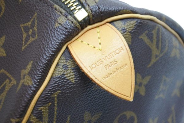 3 Louis Vuitton Speedy 30 monogram PVC leather gold