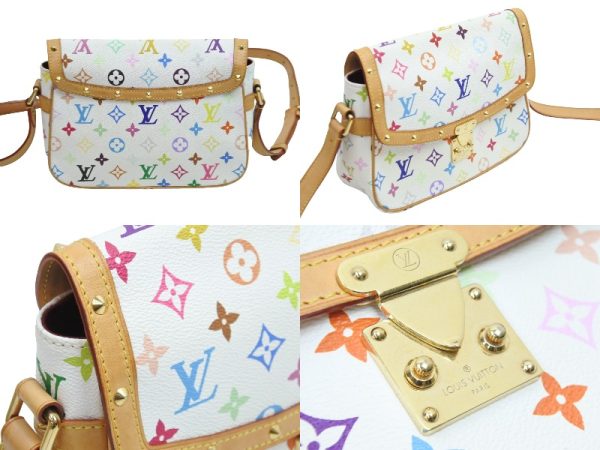 3 Louis Vuitton Shoulder Bag Sologne Pochette White Multicolor