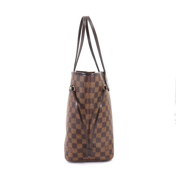 3 Louis Vuitton Damier Neverfull MM Tote Bag Ebene Series Brown Gold Metal Fittings