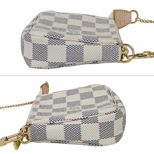 3 Louis Vuitton Mini Pochette Accessoire Damier Azur White