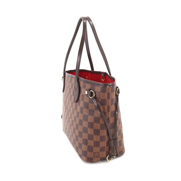 3 Louis Vuitton Damier Neverfull PM Tote Bag Ebene Series Brown