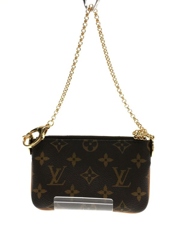 3 Louis Vuitton Pochette Chain Shoulder Bag Brown