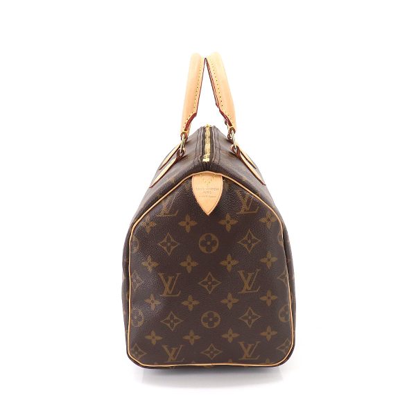 3 Louis Vuitton Monogram Speedy 30 Hand Bag Brown