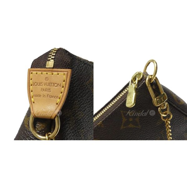 3 Louis Vuitton Mini Pochette Accessoire Monogram Chain Hand Bag Brown