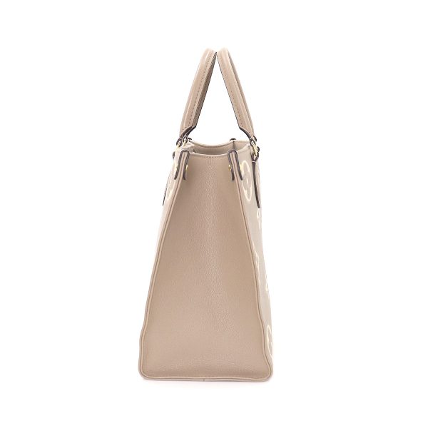 3 Louis Vuitton Bicolor Monogram Implant On The Go MM 2way Tote Shoulder Bag Tourtrail Creme