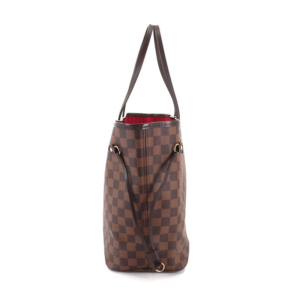 3 Louis Vuitton Damier Neverfull MM Tote Bag Ebene Cerise Brown Gold Hardware