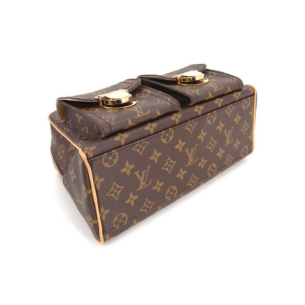 4 Louis Vuitton Monogram Manhattan PM Hand Bag Brown Gold Hardware