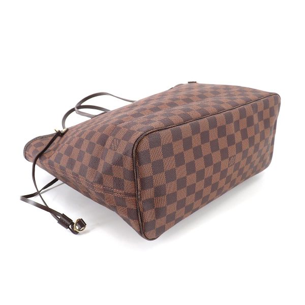 4 Louis Vuitton Damier Neverfull MM Tote Bag Ebene Brown Gold Metal Fittings