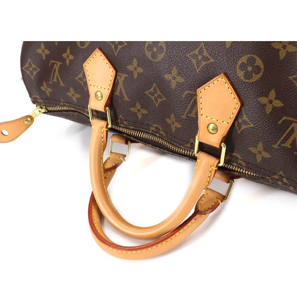 4 Louis Vuitton Monogram Speedy 35 Hand Bag Brown Gold Hardware