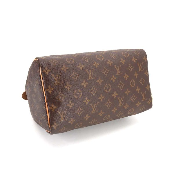 4 Louis Vuitton Monogram Speedy 30 Hand Bag Brown Rfid Gold Hardware