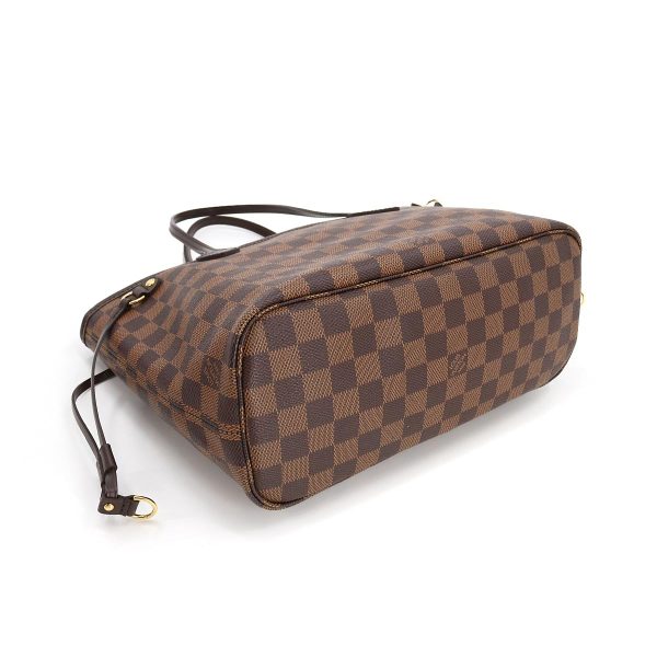 4 Louis Vuitton Damier Monogram Neverfull PM Tote Bag Brown Gold Hardware