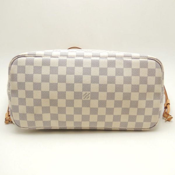 4 Louis Vuitton Damier Azur Neverfull MM Tote Bag White